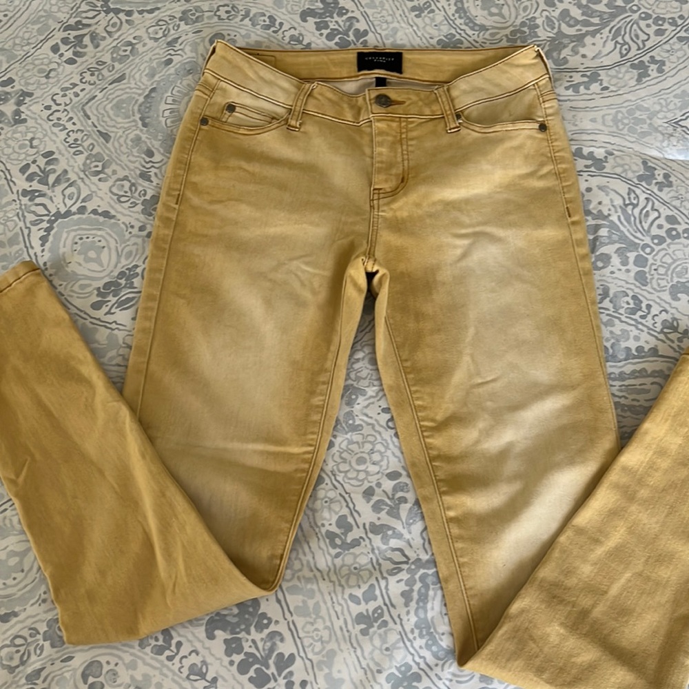 Celebrity Pink skinny jeans, pale gold color, size 26, inseam 28.5”